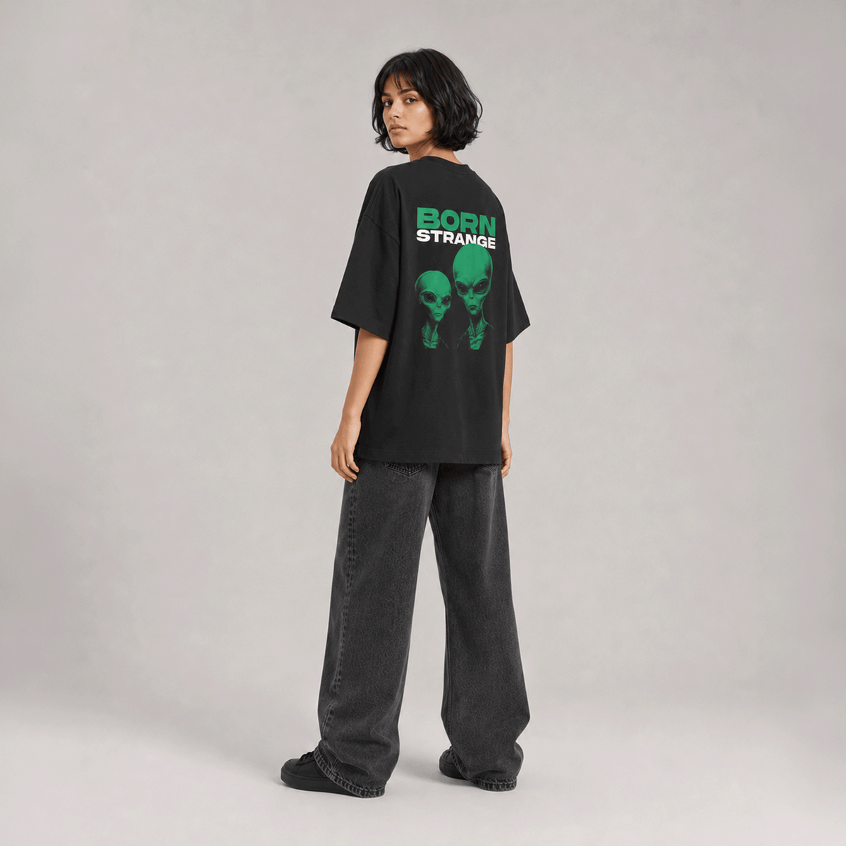 Born Strange Graphic Print Oversized T-Shirt