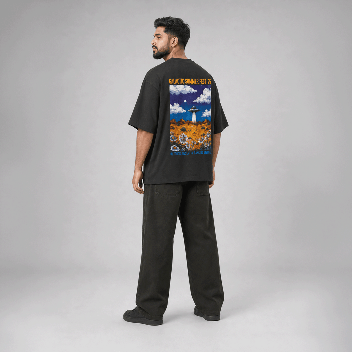 Galactic Summer Fest Graphic Oversized T-Shirt